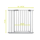 hauck Stop N Safe 2, Silber – Schutzgitter Treppe und Tür 84–89 cm – Kindersicheres Absperrgitter ohne Bohren – Manuelle 1 Hand Öffnung – nur für Innen - Auch für Hunde
