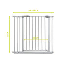 hauck Stop N Safe 2, Silber – Schutzgitter Treppe und Tür 84–89 cm – Kindersicheres Absperrgitter ohne Bohren – Manuelle 1 Hand Öffnung – nur für Innen - Auch für Hunde