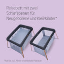Maxi-Cosi Iris2, 2-in-1 Reisebett Baby, 0-3 Jahre, 0-15 kg, Kompaktes Reisebettchen, 2 Ebenen, Seitliches Einstiegsfenster, Faltbar & Leicht, Matratze Erweiterbar, Umweltfreundlich, Essential Graphite