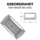 hauck Reisebett Sleep N Play Go Plus, Dusty Mint - Baby Kinderreisebett mit Rädern, Tragetasche, Faltboden und Großen Schlupf zum Spielen - ab Geburt bis 15 kg - Klein Zusammenklappbar