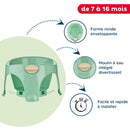 THERMOBABY - Baby-Badering Aquafun - Bequemer, lustiger & stabiler Badering - Ergonomisches Design - Wassermühle - Leichte Installation - Von 7 bis 16 Monaten - Grün