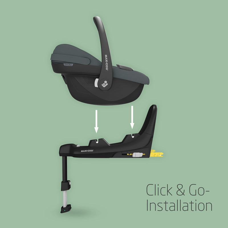 Maxi-Cosi Pebble S i-Size, Babyschale, 0–15 Monate, 0–13 kg, 40–83 cm, leichter i-Size Kindersitz, Click&Go-Installation, G-CELL Seitenaufprallschutz, Sitzverkleinerer, Tonal Graphite