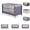 Moni Reisebett Next Level, 2 Ebenen, Matratze, Seite zum klappen, Beistellbett grau