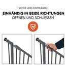 hauck Open N Stop 2, Dunkelgrau – Schutzgitter Treppe und Tür 75–80 cm – Kindersicheres Absperrgitter ohne Bohren – Manuelle 1 Hand Öffnung – nur für Innen