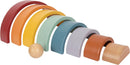 small foot Holzbausteine Regenbogen "Safari“ aus Holz, Motorikspielzeug mit 8 Formen, für Kinder ab 12 Monaten, 12318