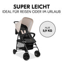 hauck Buggy Sport, Disney Pooh Rainbow Beige - Federleichter Reisebuggy 5,9 kg - mit Liegefunktion für Kinder ab Geburt bis 15 kg - Klein Zusammenklappbar, Großer Einkaufskorb bis 3 kg
