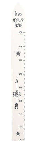 roba height chart Rock Star Baby, scale up to 150 cm, growth meter for children, nursery decoration, wood, white/anthracite