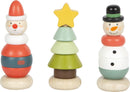 small foot Display Stapelfiguren Weihnachten und Winter aus Holz, 9er-Set, für den Adventskalender, kleines Wichtel-Geschenk oder Mitbringsel, 12677