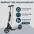 HUDORA BigWheel 205 Scooter - Stabiler Aluminium-Roller - Höhenjustierbarer & zusammenklappbarer Cityroller mit Ständer - Sportlicher Kinder- & Erwachsenenroller für bis zu 100kg