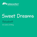 Bebeconfort Sweet Dreams, Baby Reisebett, 0–3 Jahre (0–15 kg), Reisebett leicht für Babys, Große gepolsterte Matratze, Seitenfenster, Einfach Kompakt Klappbar, Mit Reisetasche, Navy Blue