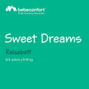 Bebeconfort Sweet Dreams, Baby Reisebett, 0–3 Jahre (0–15 kg), Reisebett leicht für Babys, Große gepolsterte Matratze, Seitenfenster, Einfach Kompakt Klappbar, Mit Reisetasche, Mineral Gray