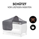 hauck Travel Bed Canopy, Grau - Baby Sonnenschutz & Moskitonetz für Kinderreisebetten mit UPF 50+, Luftdurchlässig, Einfach zu Befsetigen & Klein Faltbar