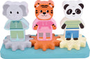 small Foot Stapelspiel mit Zahnrad „Jungle Friends“, hochwertiges Motorikspielzeug aus FSC® 100%-zertifiziertem Holz, für Kinder ab 12 Monaten, 12762