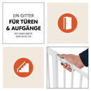hauck Open N Stop 2, Weiß– Schutzgitter Treppe und Tür 96–101 cm – Kindersicheres Absperrgitter ohne Bohren – Manuelle 1 Hand Öffnung – nur für Innen