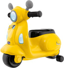 Chicco Motorrad Rutscher für Kinder Vespa Primavera, Kinderfahrzeug mit Elektronischem Bedienfeld, Lichtern und Geräuschen, Abnehmbare Stützräder, Max 25 kg, Kinderspielzeug von 1-3 Jahren, Gelb