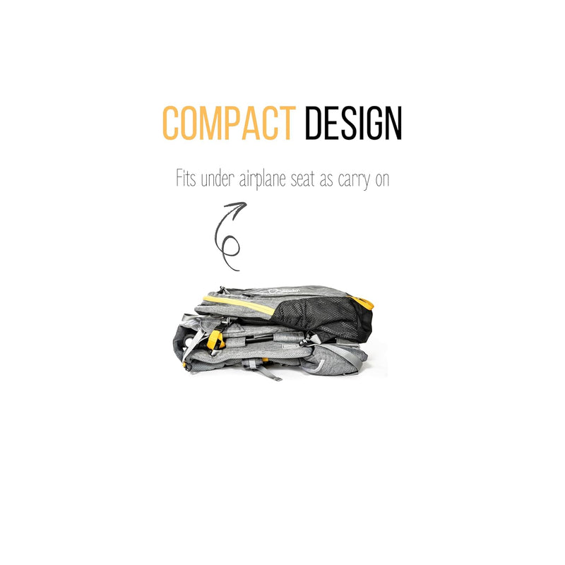 OE Schulter-Trage für Kinder und Kleinkinder (1–4 Jahre) mit abnehmbarem Rucksack und Sonnendach, klappbarem Gestell, kompakt – perfekt für Tageswanderungen.