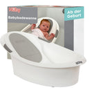 Nuby – Babybadewanne ab Geburt mit integrierter rutschfester Unterstützung & weichem Kopfpolster – Kinderbadewanne für Dusche & Babywanne – Überall Verwendbar – Weiß & Grau
