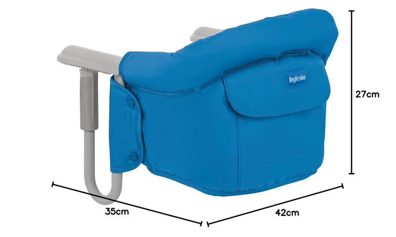 Inglesina Fast, Faltbarer Tischsitz, Hellblau (Light Blue), Einfach zu transportieren, Waschbar, Sichere Installation, Bis zu 15 kg, 35 x 27 x 42 cm