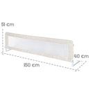 roba Bettschutzgitter Klipp-Klapp 150 cm - Rausfallschutz klappbar für Babys & Kinder - Schutzgitter für Kinderbetten - 50 cm hoch - Beige