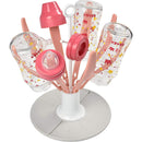 BÉABA - Faltbares Abtropfgestell für Babyflaschen - Ermöglicht das Trocknen von 8 Babyflaschen und Flaschenzubehör - Kompakt und Transportierbar - Rosa