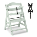 hauck Alpha+, Mint - Mitwachsender Holzhochstuhl aus Buche für Kinder ab 6 Monaten bis 90 kg - Inklusive 5 Punkt Gurt, Schrittgurt, Schutzbügel - Kompatibel mit viel Zubehör