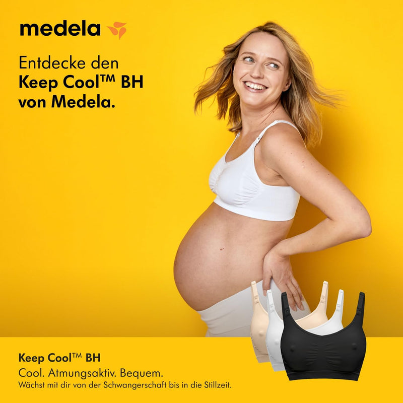 Medela Keep Cool Nahtloser Schwangerschafts- und Still-BH ohne Bügel – 2 eingewebte atmungsaktive Zonen – Soft-Touch-Stoff für angenehmen Halt