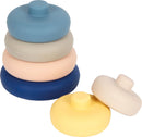 small Foot Silikon Stapelturm, 6-teilig, BPA-frei, Lernspielzeug für Bad und Sandkasten, für Kleinkinder ab 1 Jahr, 12749