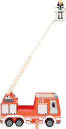 small Foot Feuerwehrauto aus Holz, mit drehbarer Leiter, Schlauch & Zubehör, Feuerwehr-Spielzeug für Kinder ab 3 Jahren, 12657