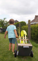 small foot 11663 Gartentrolley-Set aus Buchenholz und Metall inkl. Spaten, Rechen, Pflanztopf, Schaufel und Harke, ab 3 Jahren Spielzeug