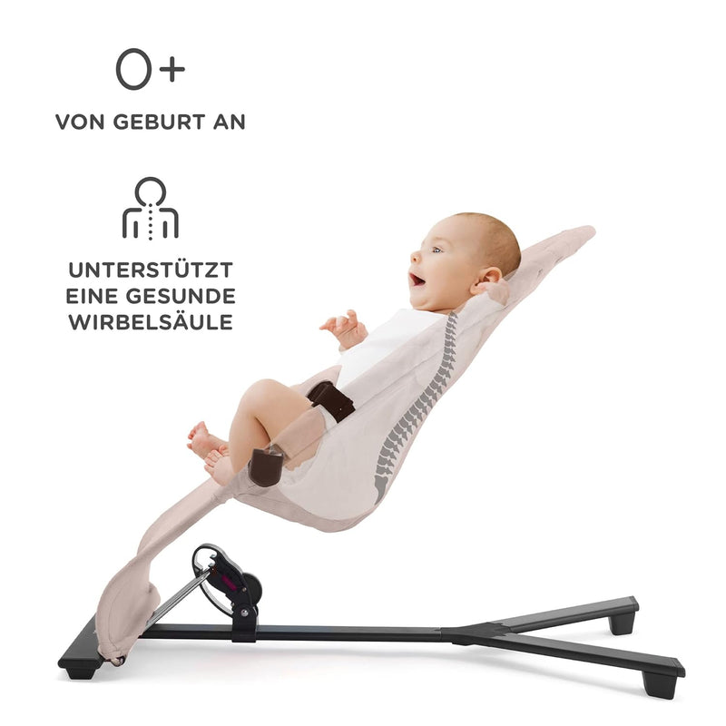 Kinderkraft Babywippe MIMI, Spielbügel mit 2 Spielzeuge, verstellbare Rückenlehne, Weiches Material, Minimalistische Skandinavisches Design, Zusammenklappbar