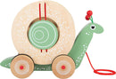 Small Foot Nachzieh-Stecktier Schnecke aus Holz, Motorikspielzeug zum Laufenlernen, für Kinder ab 12 Monaten, 11734, Mehrfarbig