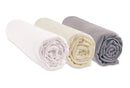 3 Stück Spannbettlaken 70 x 160 cm Babybett Kinderbett 70 x 160 cm | Bio-Baumwolle | Haselnuss Weiß Ecru| dehnbar & atmungsaktiv | Gesunder Schlaf