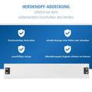 reer Herdknopf-Abdeckung | Kindersicherung | Schalterabdeckung für normale und versenkbare Herdknöpfe | für Gasherd, Elektroherd, Standherd oder Einbauherd | transparent