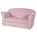 roba children's sofa Lil Sofa with armrests for girls and boys – comfortable children's couch – pink velvet fabric – seating furniture for babies and children's rooms
