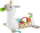 Fisher-Price 4-in-1 Lama Spielkissen zum Spielen in Bauchlage, mit 4 Spielmöglichkeiten, 3 Mitnehm-Spielzeugen und beidseitig bedruckter weicher Decke, für Babys ab der Geburt, GLK39