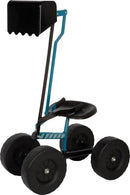 small Foot Bagger mit Rädern blau, Kinder-Sandbagger zum Draufsitzen, mit 360° Drehung, Metallgestell mit Kunststoffsitz, 50 kg Belastbarkeit, für Garten und Sandkasten, für Kinder ab 3 Jahren, 12798