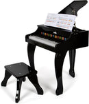 small foot Klavier Kinderflügel aus Holz, elektronisches Holzklavier mit Sitzhocker, für Kinder ab 3 Jahren, 12622, Schwarz