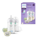 AVENT Natural Response Geschenkset für Babys: 2x Natural Response Flaschen mit AirFree Ventil 260 ml (ab 1 Monat), 2x ultra air Schnuller (0-6M) (Modell SCD657/12)