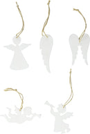 small foot Deko-Hänger aus weißem Holz in Engels-Form, mit Aufbewahrungsbox, Weihnachtsdeko für Baum und Fenster, 10542, 24.00 x 19.00 x 2.00 cm, Weiß