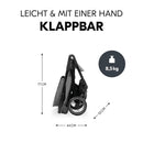 hauck Shop N Care, Grey - Kinderbuggy mit Liegefunktion ab Geburt bis 22 kg, Becherhalter und Snack Tablett, Klein Zusammenklappbar, UV Schutz 50+, XL Korb bis 3 kg