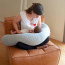 Red Castle Big Flopsy, Stillkissen, Schwangerschaftskissen, Schwangerschaftskissen, multifunktional, geeignet zum Schlafen/Stillen, Unterstützung, Entspannung und Komfort, Baumwollblume, Grau meliert