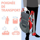 BAMBIKID Chaise Haute Fixe Gris & Rouge