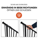 hauck Open N Stop 2, Schwarz – Schutzgitter Treppe und Tür 75–80 cm – Kindersicheres Absperrgitter ohne Bohren – Manuelle 1 Hand Öffnung – nur für Innen