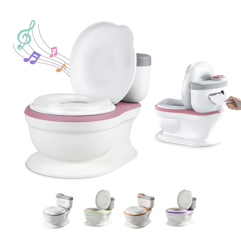 Baby Töpfchen - Toilettensitz Kinder - Kinder Töpfchen Mit Musik & Spülgeräusch Für Töpfchentraining - Baby & Kindertoilette - Leicht Zu Entleeren Mit Herausnehmbarem Topf - Potty Training Toilet