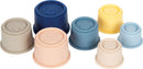 small Foot silicone stacking cups, 7 pieces, BPA-free educational toy for the bathtub and sandbox, stacking tower with animal motifs, for children aged 1 and up, 12754