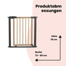 Safety 1st Simply Close Wood and Metal, Babyschutzgitter, Türschutzgitter ausziehbar, Druckbefestigung, Öffnung von 73–80cm, Treppenschutzgitter ohne Bohren, EIN-Hand-Öffnung, Wood & Graphite
