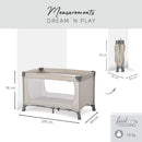 hauck Kinderreisebett Dream N Play ab Geburt bis 15 kg, Klein Zusammenklappbar inkl. Tragetasche und Faltboden, Liegefläche 120 x 60 cm