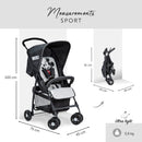 hauck Buggy Sport, Disney Mickey Stars Schwarz - Federleichter Reisebuggy 5,9 kg - mit Liegefunktion für Kinder ab Geburt bis 15 kg - Klein Zusammenklappbar, Großer Einkaufskorb bis 3 kg