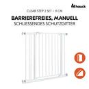 hauck Clear Step 2, White - Safety Gate for Stairs and Doors 84–89 cm – Childproof Safety Gate with Low Threshold, Manual One-Hand Opening, No Drilling - for Indoor Use Only
