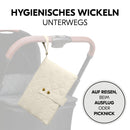hauck Windeltasche mit Wickelunterlage Change N Walk für Unterwegs, Baby Wickeltasche Organizer, Wickeltetui mit Schlaufe für Kinderwagengriff, Wickelclutch, Abwischbar (Beige)